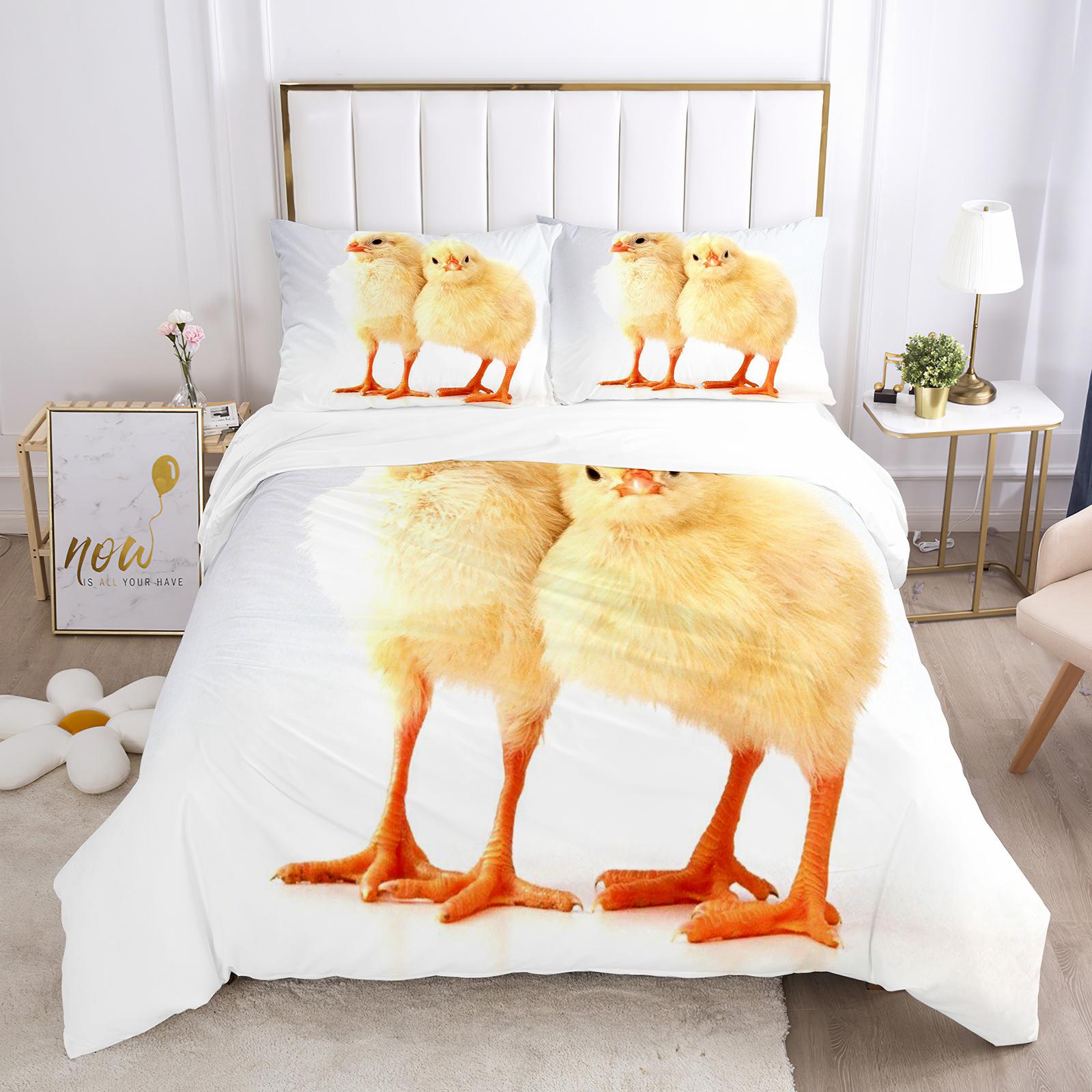 

Комплект постельного белья «Цыпленок» с изображением животных из фермы, пододеяльник с изображением маленького цыпленка, комплект постельного белья для мальчиков и девочек из микрофибры, 2/3 шт., пододеяльник (135x200cm)