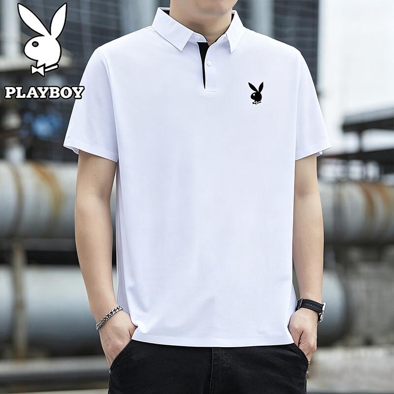 PLAYBOY Men's Summer Breathable Short Sleeve T-Shirt