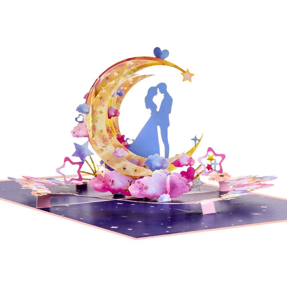 Creative Valentine's Day 3D Greeting Card Multicolor with Envelope Greeting Cards Ornaments Pop Up Blessing Cards Festival