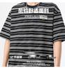 Men's Loose Fit Striped Cotton Crew Neck T-Shirt with Embroidery