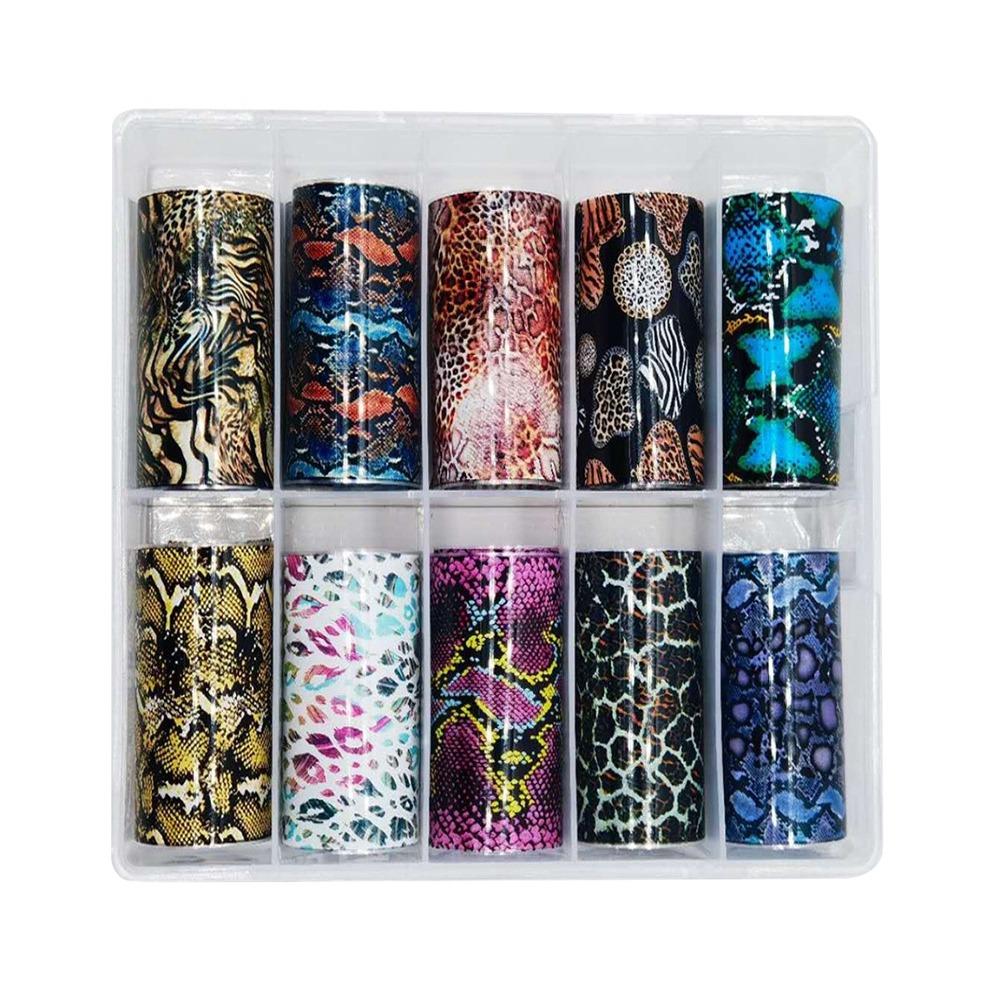 Stripe Pattern Nail Foils Leopard Print Nail Decals Fashion Nail Stickers Nail Decoration