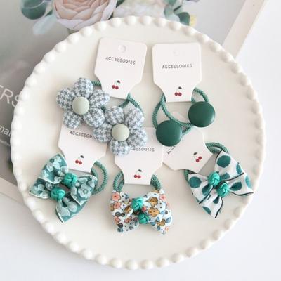 10 Pcs Accessoires Cheveux Doux Élastique Caoutchouc Enfants Filles Mignons Attaches Cheveux Nœud Nœuds Fleur Headband