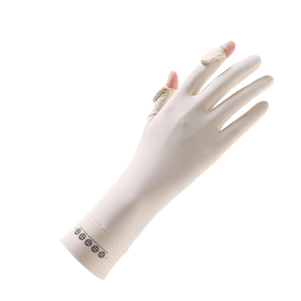 Women's UV Protective Ice Silk Cycling Gloves – Sweat-Absorbent, Breathable, Non-Slip, Flip-Top Sun Protection for Summer