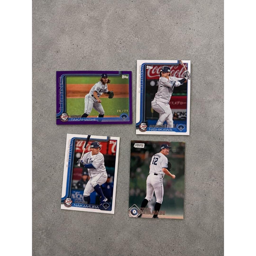 Used Topps Saitama Seibu Lions Trading Card Set of 4