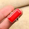 Dazzling Faceted Red Coral Gemstone Handmade 925 Solid Sterling Silver Jewelry Lovely Ring Foe Her