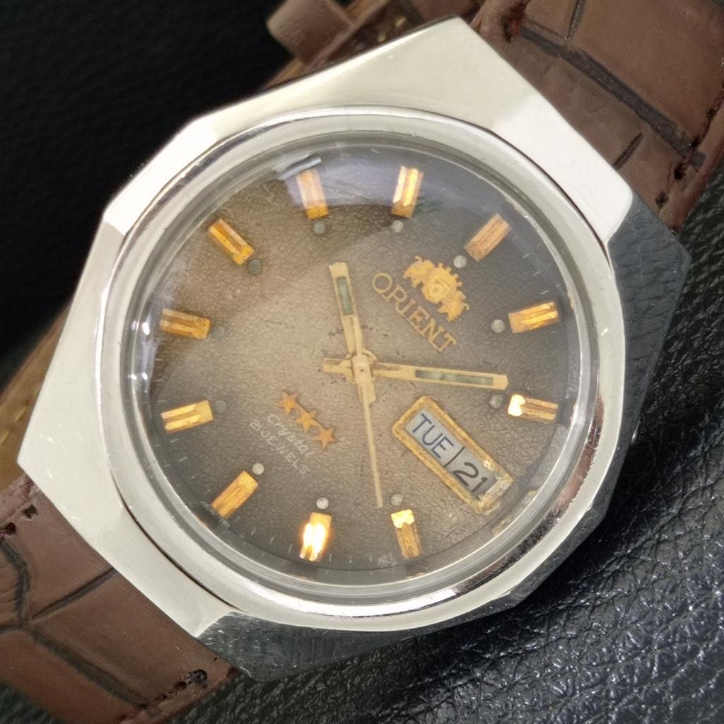 

ВИНТАЖНЫЕ ЧАСЫ ORIENT CRYSTAL AUTOMATIC 46941 ЯПОНИЯ МУЖСКИЕ ОРИГИНАЛЬНЫЙ ЦИФЕРБЛАТ a700723-5 R204-a700723