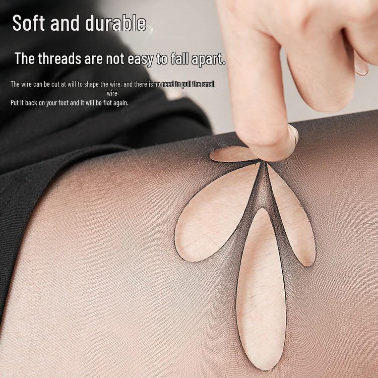 2024 Ultracienkie czarne jedwabne przezroczyste pończochy - 0D Seksowne, codzienne, do noszenia na co dzień