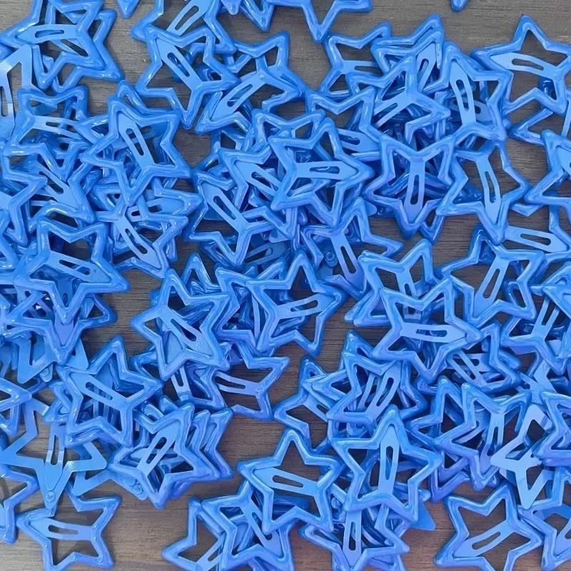 10 Piezas Clips de Pelo BB de Estrella Colorida para Niñas Y2K Pinzas de Estrella Lindas para Mujer Pinza de Presión Simple de Metal Tocado Joyería para el Cabello Accesorios
