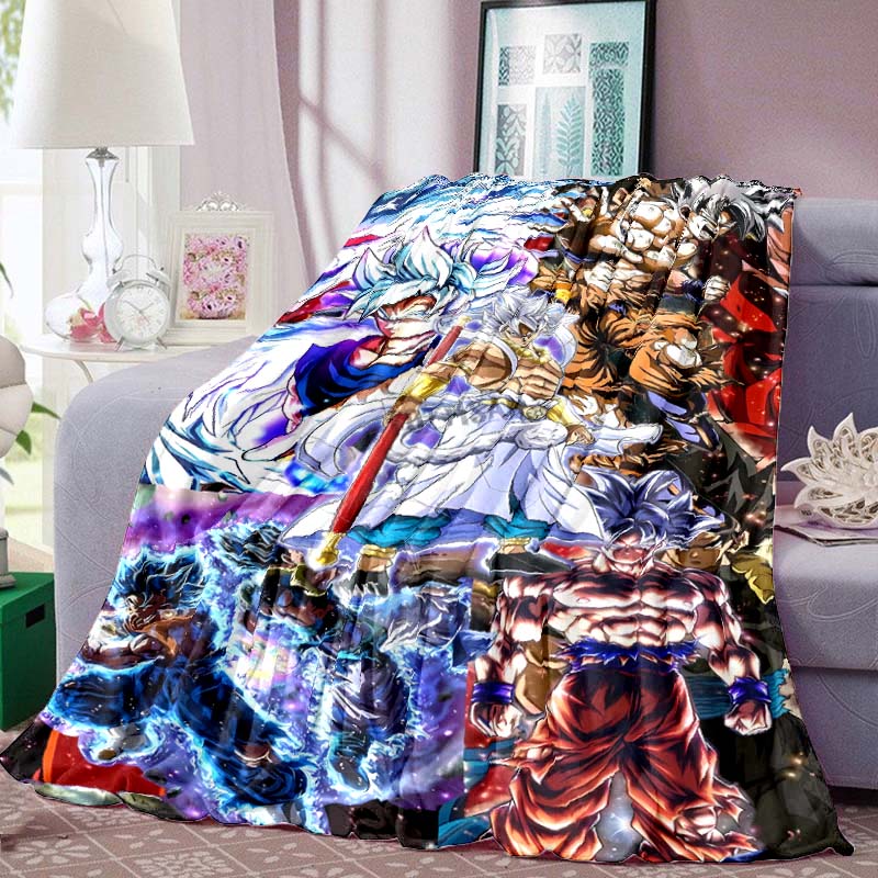 Dragon Ball Anime Print Blanket Warm  Comfortable Flannel Blanket for Bedrooms, Sofas, Beds, Chairs, Picnics, Travel-LXR10