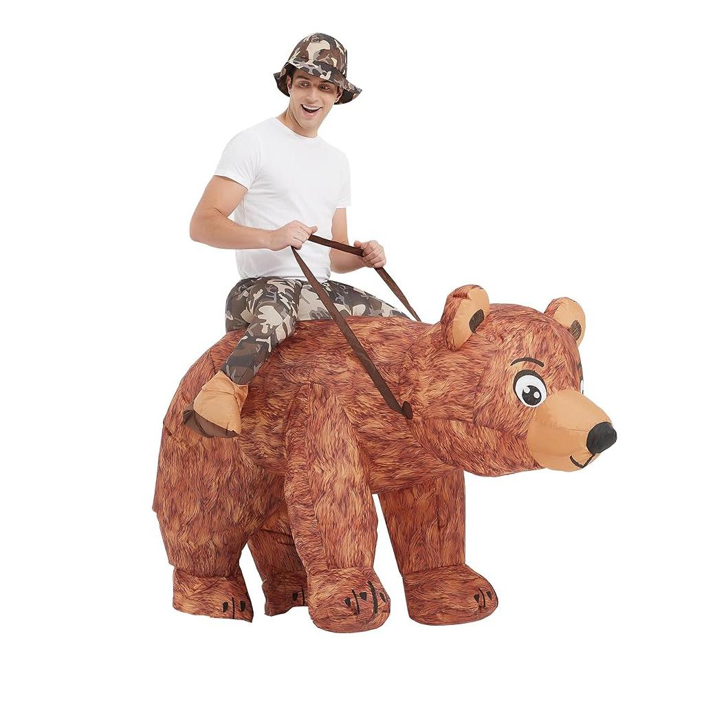 

Brown bear inflatable costume, adult 150-190cm коричневий