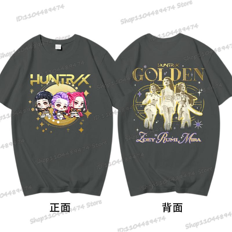 Harajuku KPop Demon Hunters Tshirts Vintage Cartoon Cotton T Shirt Hip Hop 2025 Hot Movie Tees Streetwear Women Men Tops Gifts