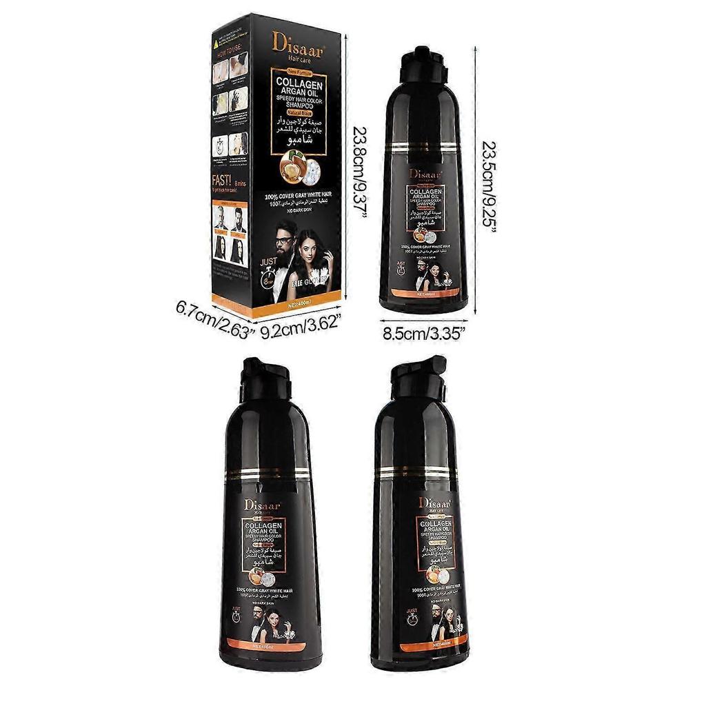 Blacken Hair Shampoo for White Hair Natural Herbal Supplement for Black Hair Color Plant Enriched Color Dye