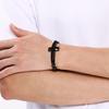 Polished Gold Color Stainless Steel Cross Bracelet for Men Women Irregular Chain Minimalist Religious Symbol Jewelry for Daily