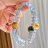 6Mm Autumn And Winter Natural Gray Moonstone Tiger'S Eye Stone Citrine Design Sense Multi-Circle Bracelet Bracelet.