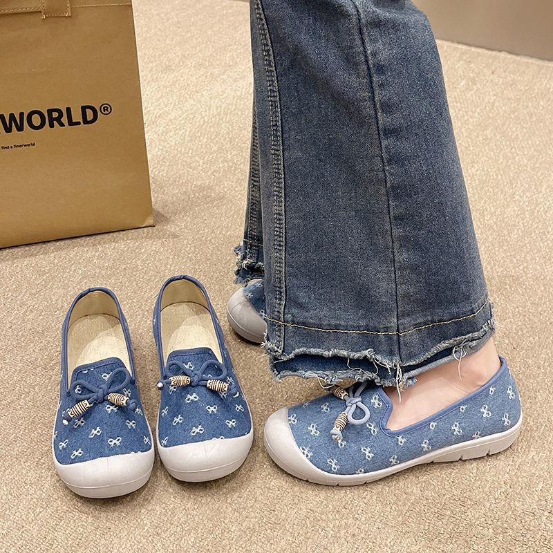New Arrival 2025 In Comfortable Spring Autumn Women's Flat Shoes Elegant Cheap Casual Light Walking Slip On Bow Ladies Footwear