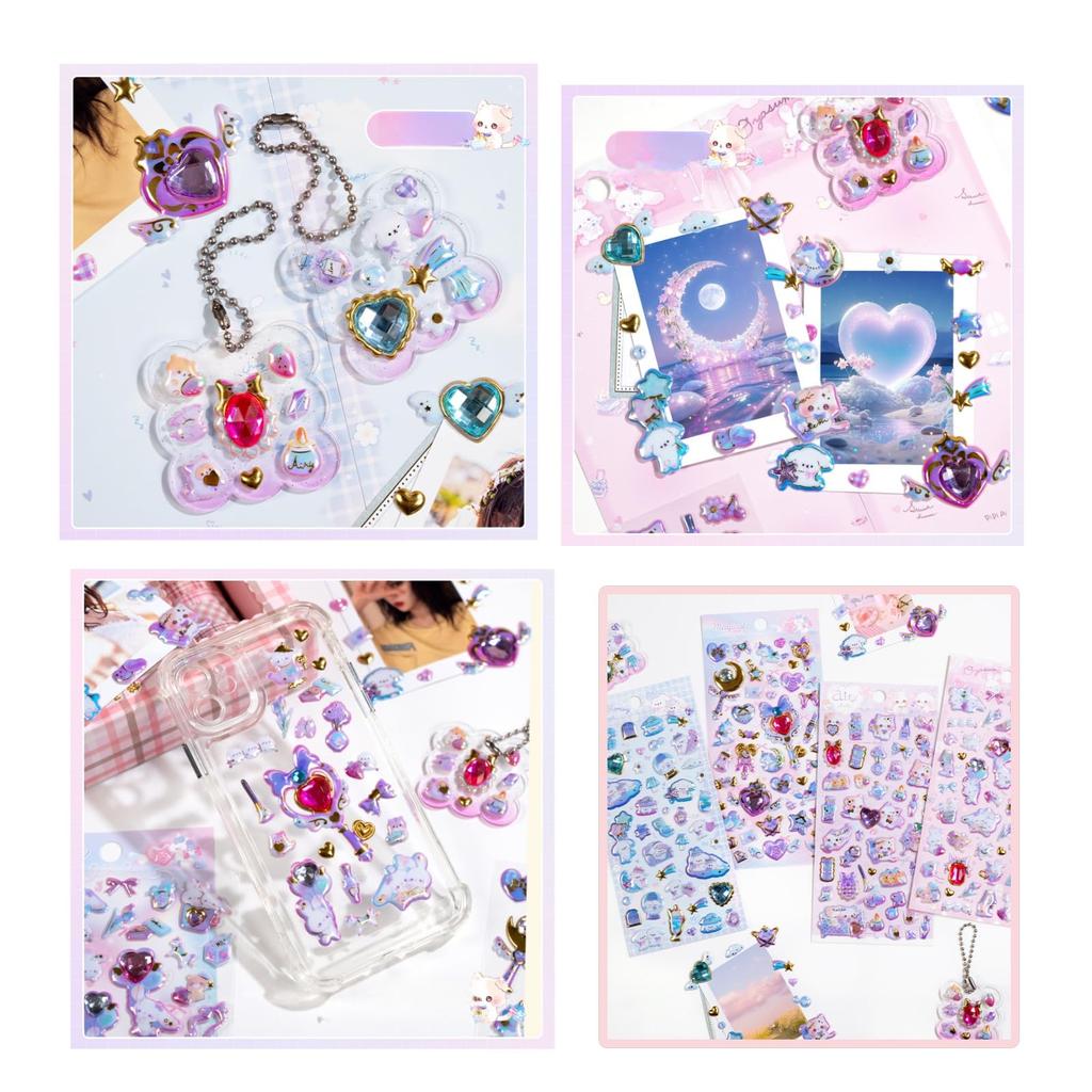 Rich Peach 3D Puffy Set of Compatible with Sticker Perfect for New Smartphone DIY Craft Cute Animals Stickers, 3, Books, Girls, Year's Gifts,
