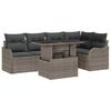Garden Sofa Set with Cushions 6 Pcs Grey Poly Rattan