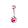 1PCS Pink Crown Belly Button Rings Jewelry Stainless Steel Heart Navel Piercing Barbell Crystal Cute Belly Rings For Women Girls