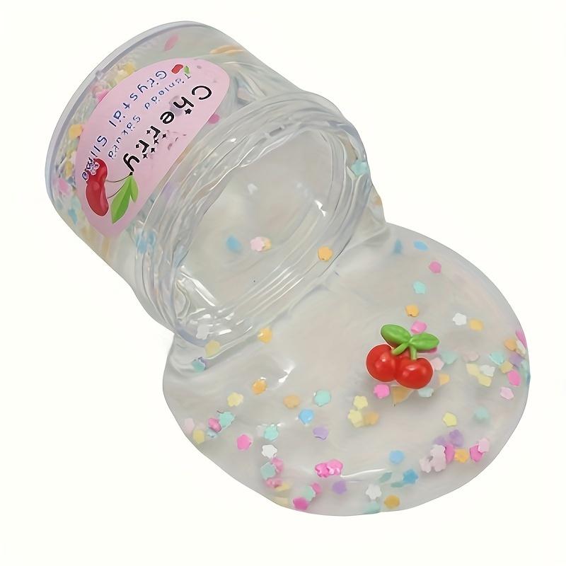 70ml Kristallschlamm Schleim Fruchtschlamm Kokosnussschlamm Weiche Keramikchips Fruchtscheiben Farbiger Schlamm Dekompressionsspielzeug Spielsets Wassermelone Zitrone Kirsche