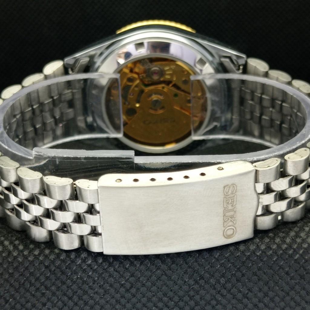 Gebrauchte Seiko 5 Automatik Herrenuhr aus Japan mit seltenem goldenem Uhrwerk 575a-a304781-2