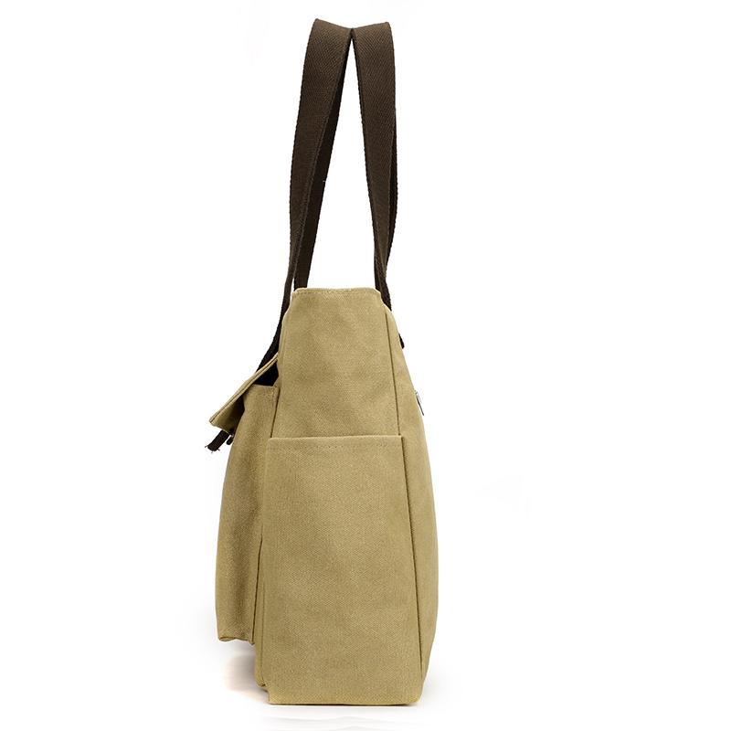 Vintage Canvas Messenger Bag for Women - Multi-Pocket Waterproof Satchel, Durable Crossbody Bag for Outdoor Travel & Daily Commute