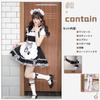 MEYOIJK Cute Checkered Maid Sexy Cat Maid Plus Cute Lolita Halloween Includes Cat Ear for Maid Cafes and School Festivals White Women's Costume,