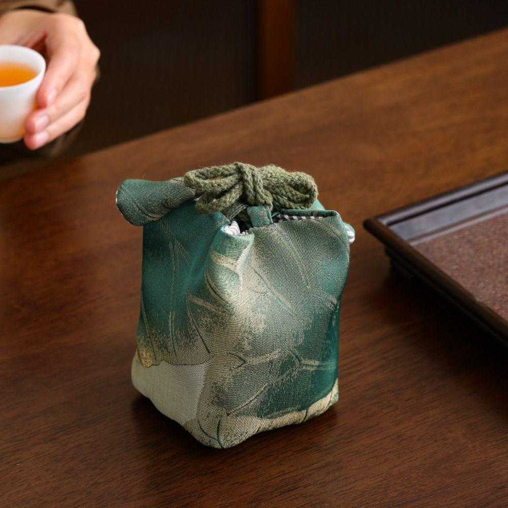 Chinese Style Teaware Storage Bag Breakage-proof Small Item Pouch Embroidered Handbag  Festival