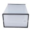 12 Pack Shoe Boxes Plastic Clear Stackable Shoe Storage Organizer Display Case with Lid for Closet Black Frame