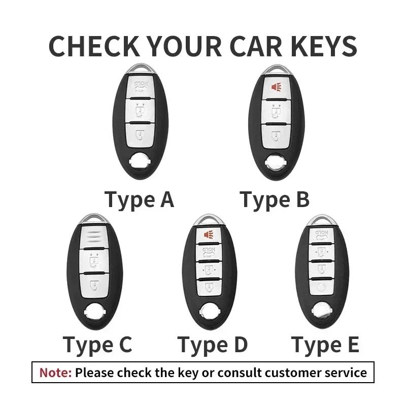 Leather Car Remote Key Case Cover Shell for Nissan Versa Maxima Altima Rogue Armada Sentra Murano for Infiniti FX35 QX60