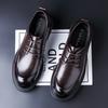 Nya herrskor i läder läder andningsbara affärskläder stor tå läderskor retro snörskor derby skor herrskor kostymskor