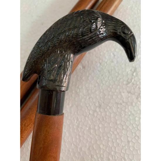 

Дизайнерская антикварная латунная ручка с головой ворона в винтажном стиле деревянная трость