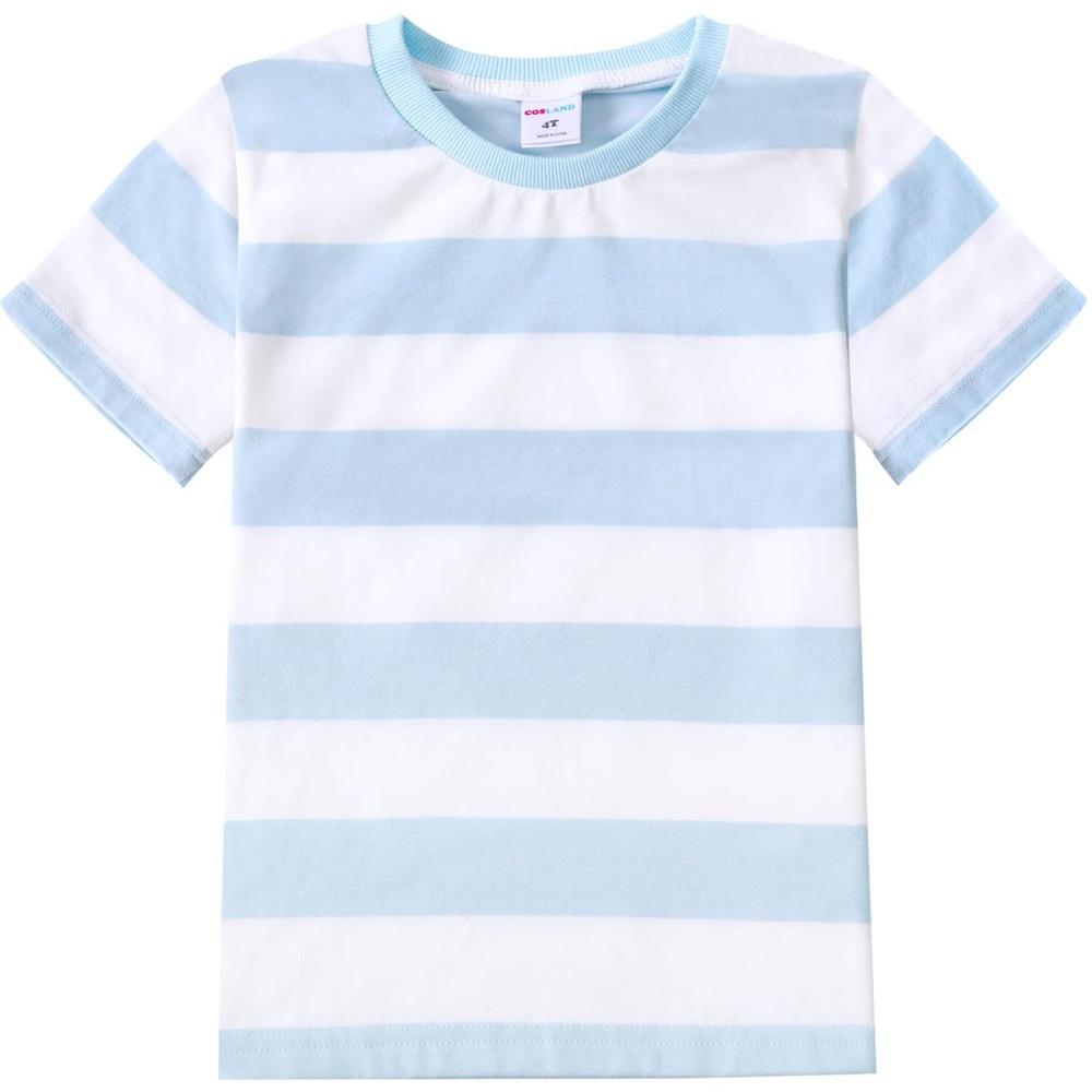 Girl's T-Shirt Rainbow Stripe Summer Casual Short Sleeve Tees Loose Round Neck Kids Top Outdoor Comfortable Children's Clothing