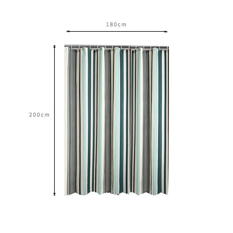 Powerpoint Striped Blue Waterproof Shower Curtain