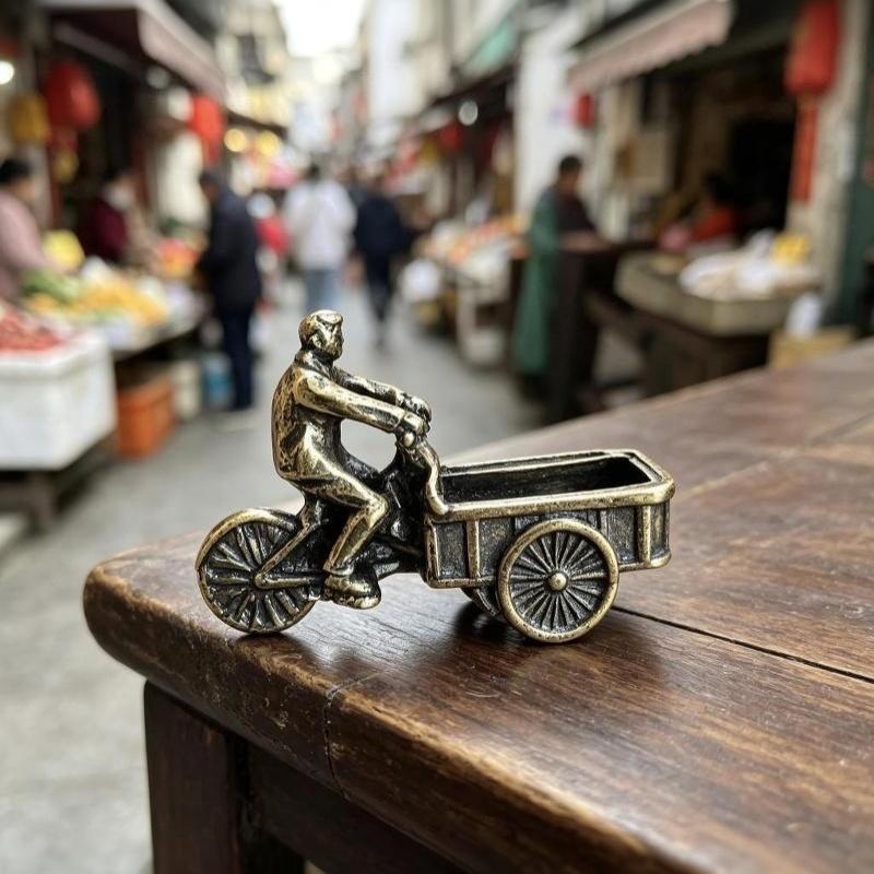 Vintage Metal Tricycle Figurine Antique Finish Exquisite Detail For Home Decor Collection Gift