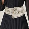 Pin Buckle Waist Belt for Women Ladies Underbust Corset Fashion Female Stretch Waist Strap with Rivet for Prom Party