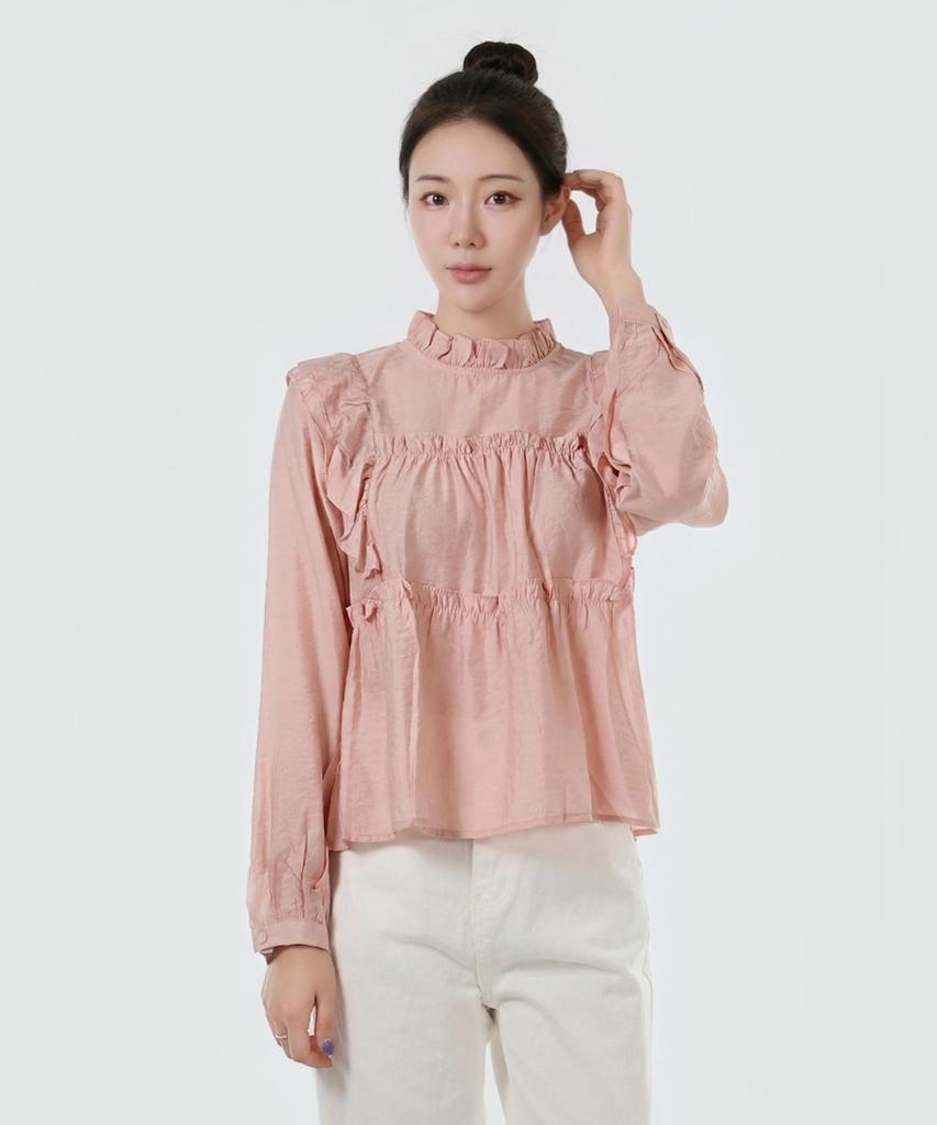 Keulleiseu Sophia Frill Blouse_Brown