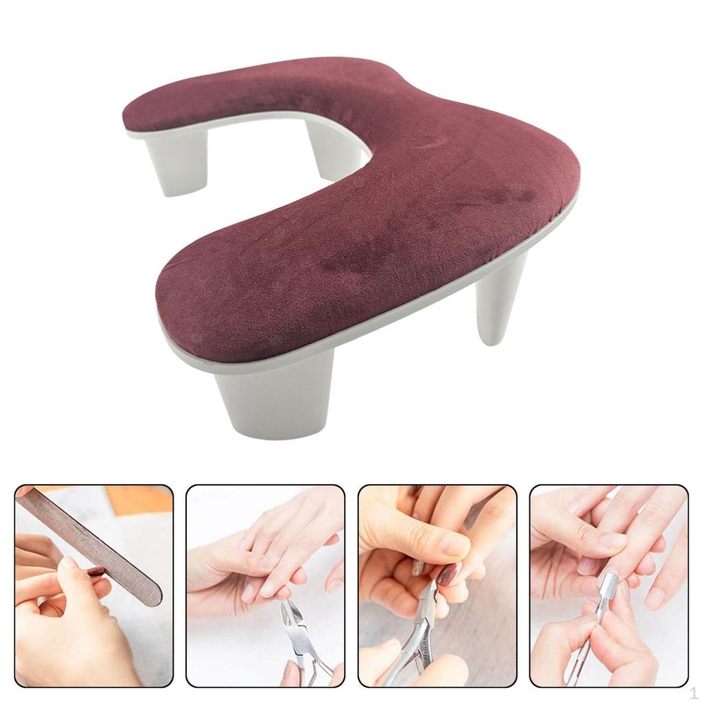 U Shape Arm Rest,Breathable Velvet Surface,Manicure Hand Stand,Nail Rest for Manicure,Non Slip