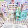 Cute Mini Refrigerator Shape Pen Holder Cartoon Girl Stationery Desktop Organizer Box Capacity Office Storage Free Stickers