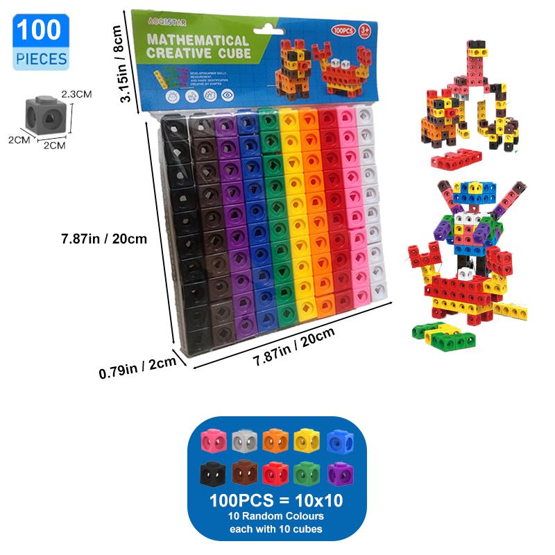 

117PCS Mathematical Creative Cube DIY Building Blocks Color Classification Spatial Imagination Arithmetic Practice for Children