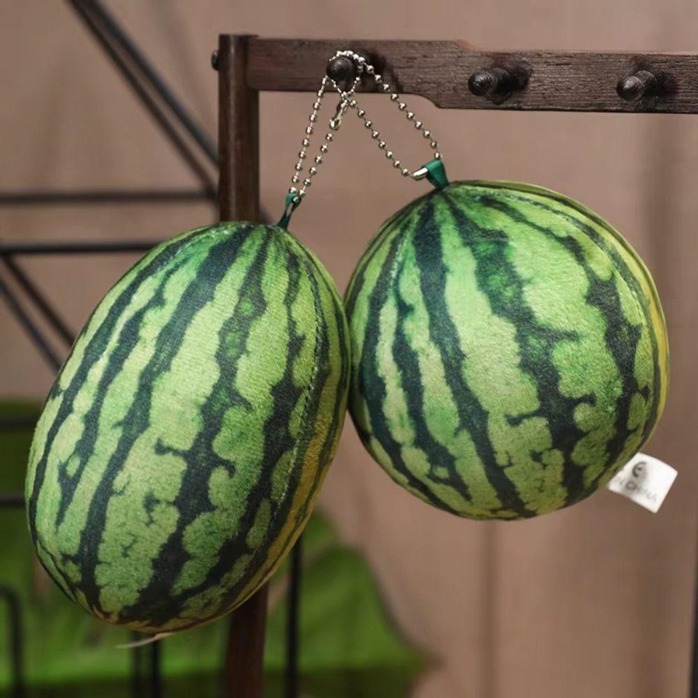 Soft Cotton Watermelon Plush Toy Round Oval Shape Watermelon Pendant Doll Hug Gift