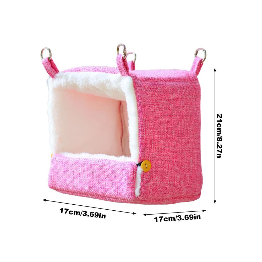 Pet Bird Parrot Cages with Heating Pad Warm Plush Hammock Hut Tent Bed Hanging Cave for Sleeping and Hatching Bird Accessories