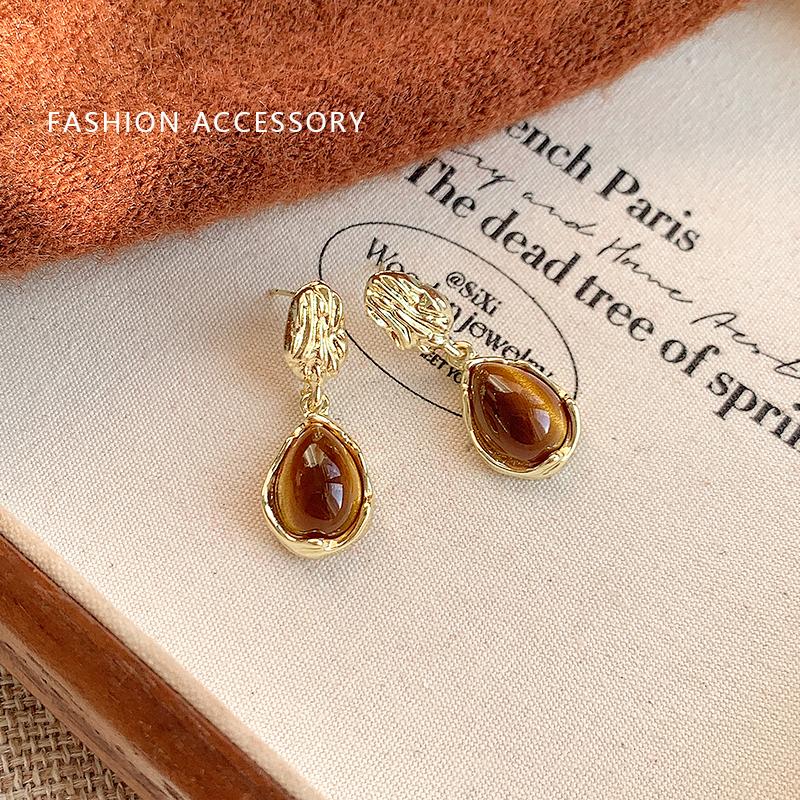 Uregelmessig Brett Maillard Vanndråpe Hengende Øredobber for Kvinner Geometrisk Anheng Øre