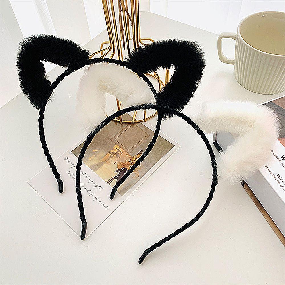 Hair Hoop Birthday Party Cat Ears Women Accessories Make Up Korea Style Headband Plush Hair Band