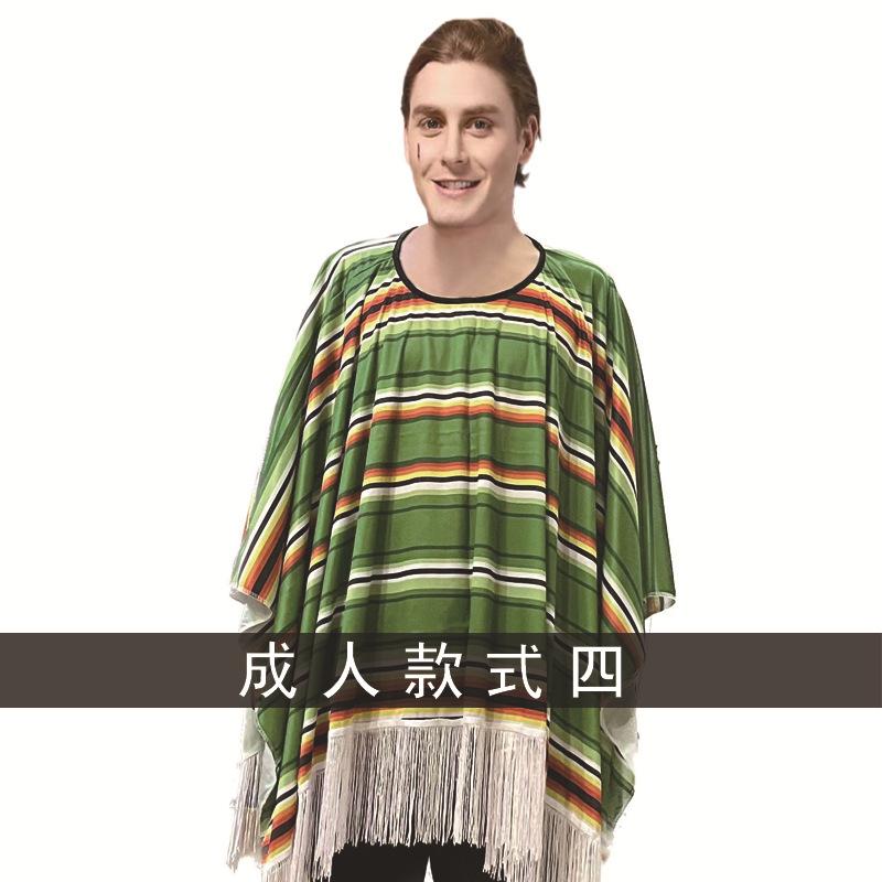 Cosplay Festival Párty Oblečení pro dospělé Mexický plášť Plášť v mexickém stylu