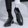 European Plus Size Men's Loafers - 2025 Spring/Autumn Casual Embossed Spliced Leather Shoes