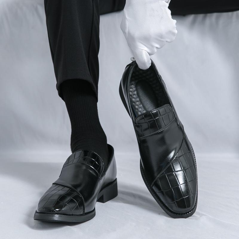 

Мужские европейские лоферы больших размеров - Повседневная обувь из тисненой кожи в сочетании для весны/осени 2025 44 чёрный