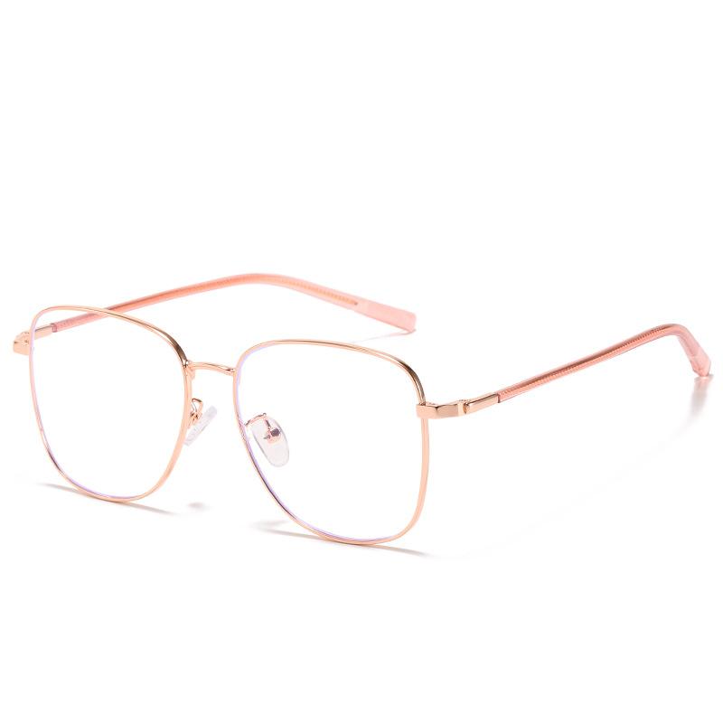 Classic Box Anti-Blue Goggles 61042 Metal Men'S And Women'S Versatile Trendy Glasses, Myopia Glasses