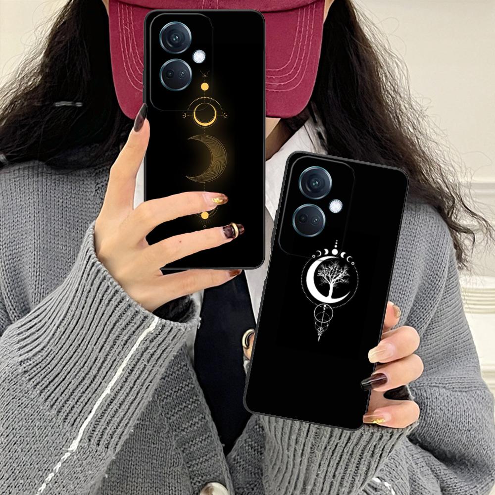 Sun Moon Mobile Cell Phone Case for OPPO Reno 14 13 12 11 10 9 8 7 6 5 F T Pro 5G Colorful Printing Cover Luxury Pretty Cover