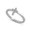 925 Sterling Silver Minimalist Cross Women Ring