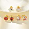 Cute Rainbow Unicorn Stud Earrings for Women Girls,Stainless Steel Insect Beetle Earrings,Charms Jewelry Accessories Gift